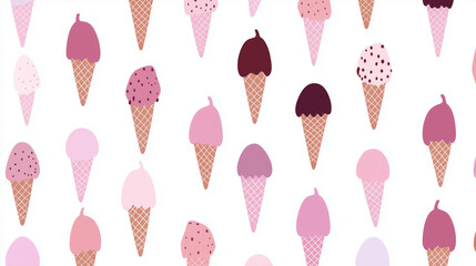 A playful pattern of multicolored ice cream cones against a soft pastel background, creating a fun and cheerful vibe, perfect for a bright and joyful phone wallpaper.
