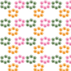 set of colorful flowers