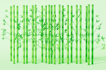 3d rendering green bamboo plant