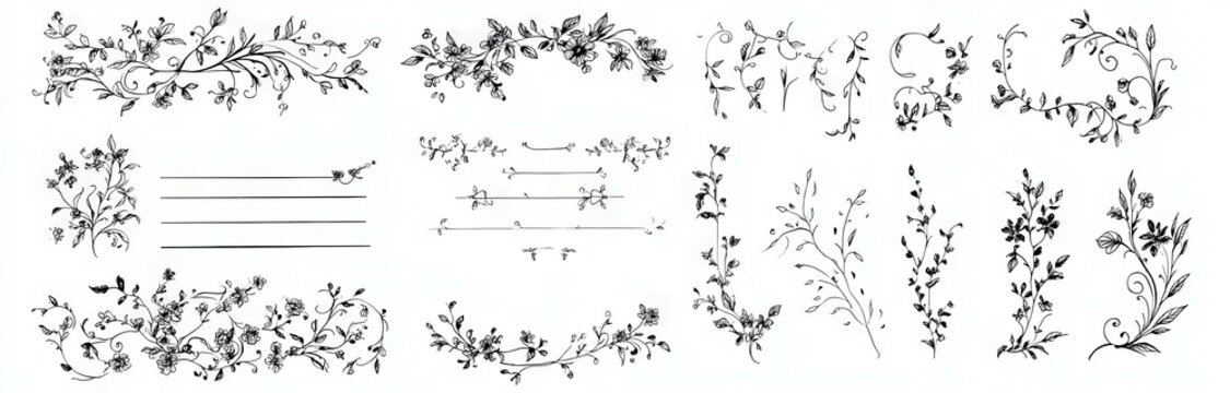 Naklejki Elegant Floral Design Elements