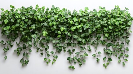 Obraz premium Green plant wall on white background.