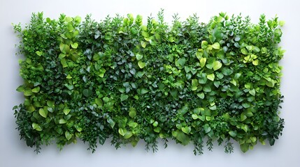 Green plant wall on white backgroung