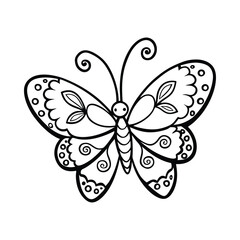 butterfly vector illustration coloring book