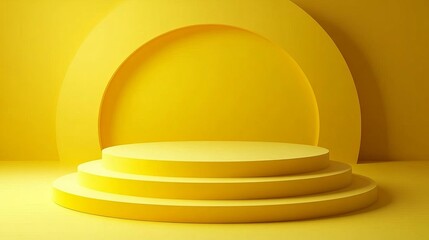 Fototapeta premium Yellow Geometric Platform Display Background