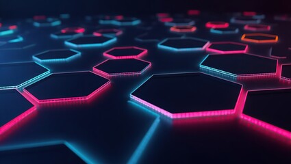 Fototapeta premium abstract background featuring perfectly shaped hexagons in various colors