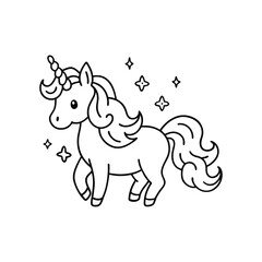 vector illustration of a horse coloring book
