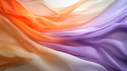 Obraz premium Flowing silk fabric, ombre colors, studio shot