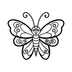 butterfly on a white background coloring book