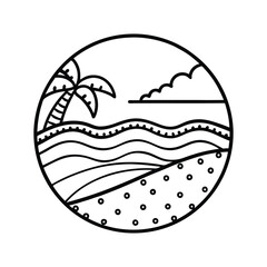 vector illustration of a tropical island coloring book