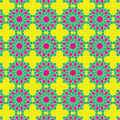 vector seamless pattern with flowers