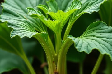 Obraz premium Closeup of Vibrant Green Plant Leaves and Stems