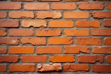 Fototapeta premium Close Up View of Rustic Orange Brick Wall Texture