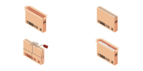 ISOMETRIC DELIVERY PACKAGE BOX 005