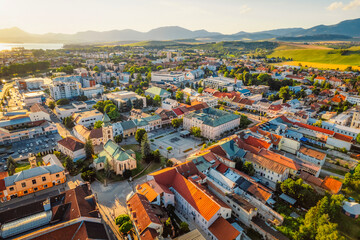 Obraz premium Liptov region in the backround with Liptovska mara lake and Tatras mountains around Liptovsky Mikulas, Slovakia