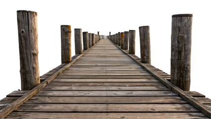 Obraz premium wooden pier on the beach cutout