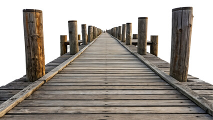 Obraz premium wooden pier on the beach cutout