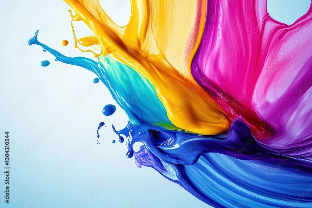 Poster vibrant splashes of paint create a dazzling abstract expression bursting with colors in an artistic 