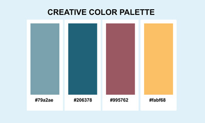 Set of bright colorful palette combination in RGB hex