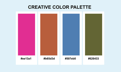 Set of bright colorful palette combination in RGB hex
