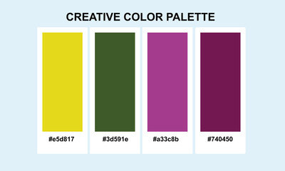 Set of bright colorful palette combination in RGB hex