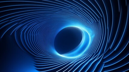 Blue glowing tunnel vortex abstract background