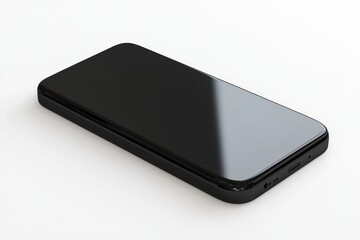 3D render of a black smartphone with a blank screen, perfect for display mockup.
