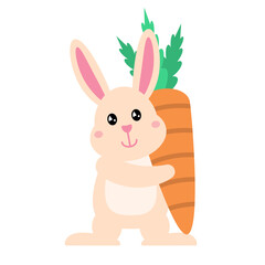 Cute Easter Bunny holding Carrot