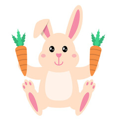 Cute Easter Bunny holding Carrot