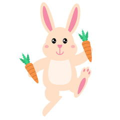 Cute Easter Bunny holding Carrot