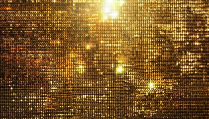 golden sequin curtain with sparkling lights, shimmering festive backdrop for glamorous events, luxury celebration design

