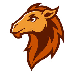 Bactrian Camel head mascot logo design vector