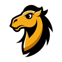 Naklejka premium Bactrian Camel head mascot logo design vector