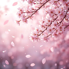 Obraz premium spring landscape featuring cherry blossoms in full bloom.
