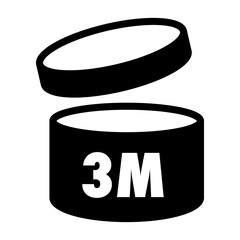 Pao symbol 3m black color isolated on white background. Period after opening icon 10 eps