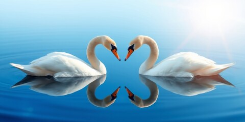 two swans on the lake