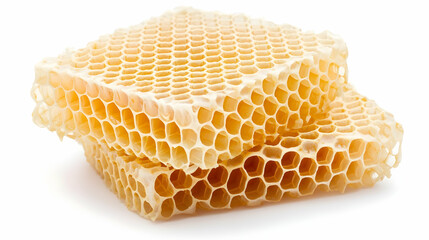 Fresh Natural Honeycomb with Golden Sweet Honey and Wax Structure