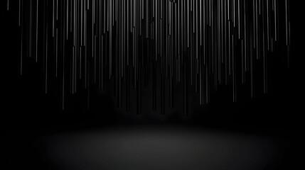 Naklejka premium Abstract Black Background with Vertical Lines Hanging Downward