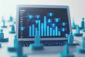 Laptop displaying people data analysis