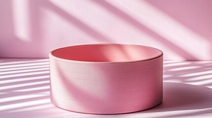 Pink Cylindrical Container on a Pink Background