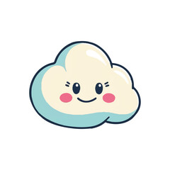 Cute weather elements, baby meteorology set vector illustration.