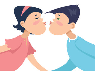 Kiss on a white background. Vector illustration