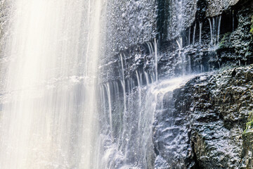 Waterfall on a rock face