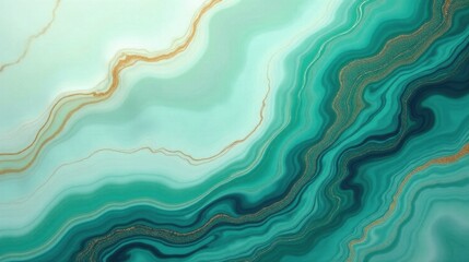 Abstract Teal and Gold Swirling Marble Texture Background Design for Luxury Projects