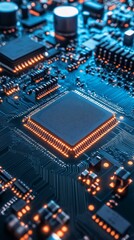 Fototapeta premium Closeup of a Circuit Board with High-Tech Components