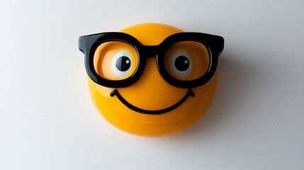 Obraz premium Happy face glasses studio shot white background