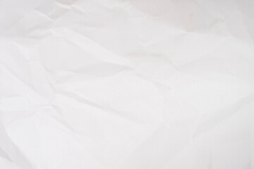 Bright White Crumpled Recycled Paper Texture with Wrinkles and Folds