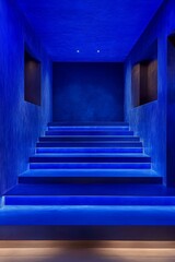 Fototapeta premium Deep Blue Staircase Interior Design