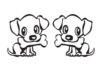Dog head icon. Flat style. Cartoon dog face. Vector illustration isolated on white. Silhouette simple. Animal Logotype concept.