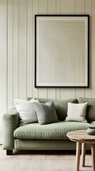 Modern Sage Green Sofa Living Room Interior Design