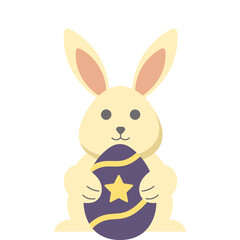 Easter Bunny Hugging Egg Illustration